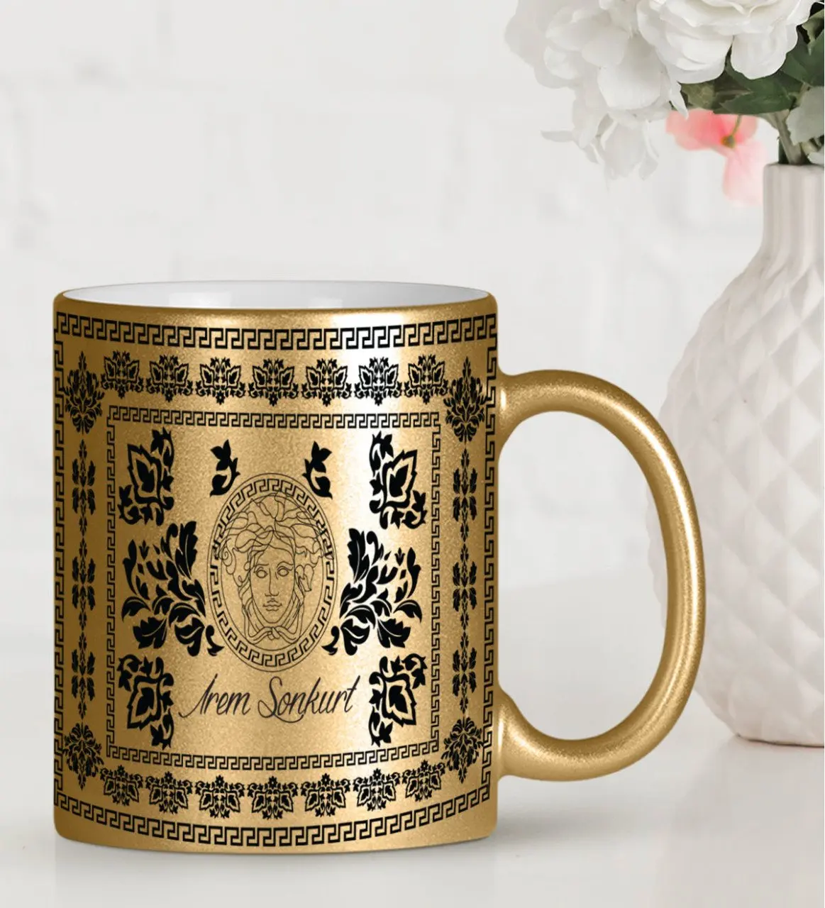 Personalized Ethnic Gold Gilded Mug Cup Al1 | Дом и сад