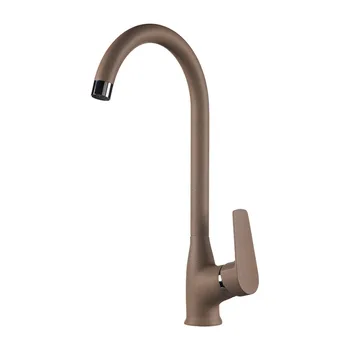 

Single handle (35mm) kitchen faucet with high swivel excess, sand