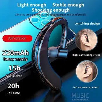 

Y10 Single Ear Hanging Bluetooth Headset v5.0 Long Standby Mini Ear Hook Wireless Business Headphones handsfree