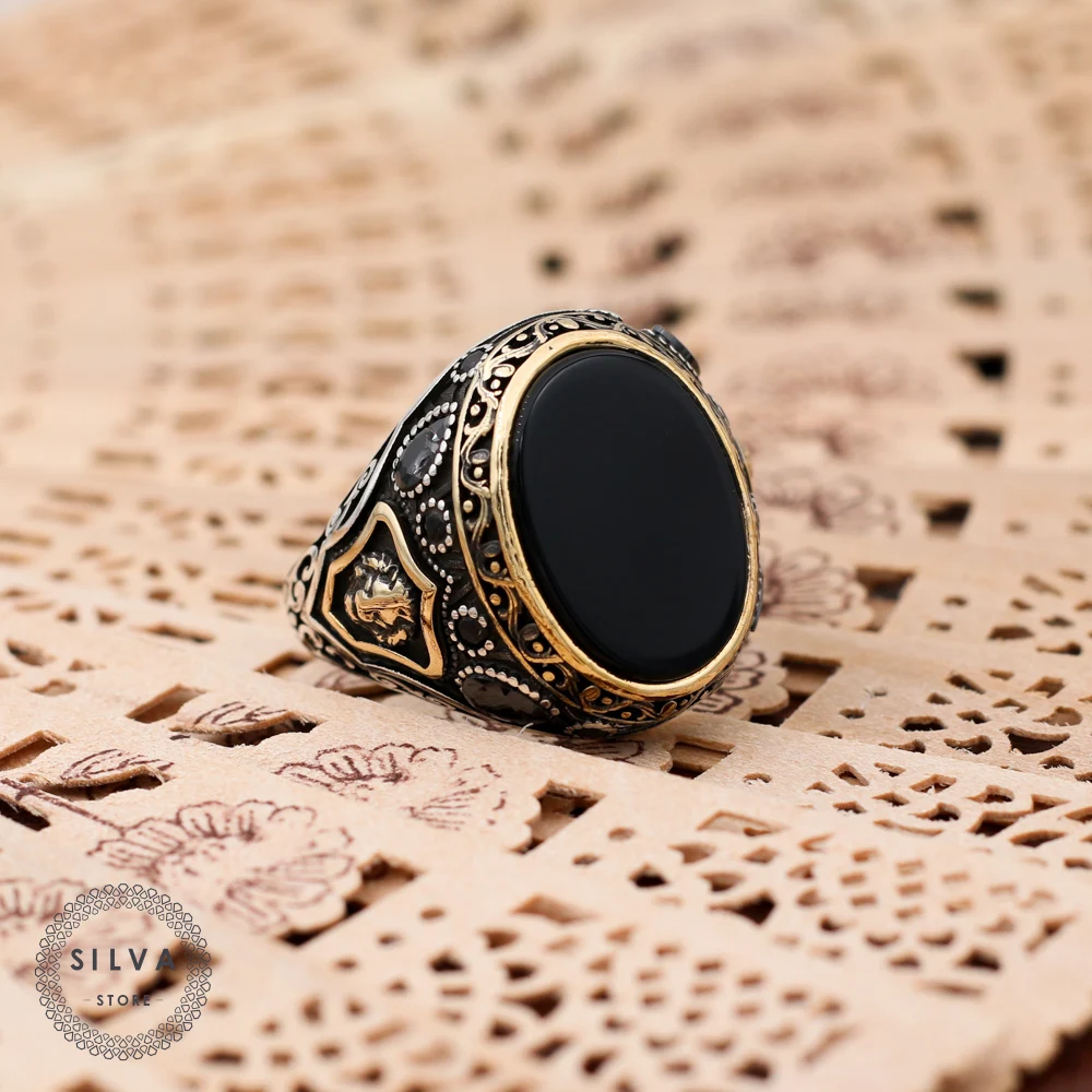 

Мужское серебряное кольцо Agate Aqeeq 925 Мужские ювелирные изделия с серебряным штампом 925 доступны все размеры