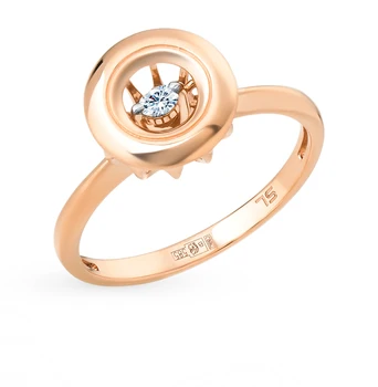 

Gold ring with diamonds sunlight sample 585 test