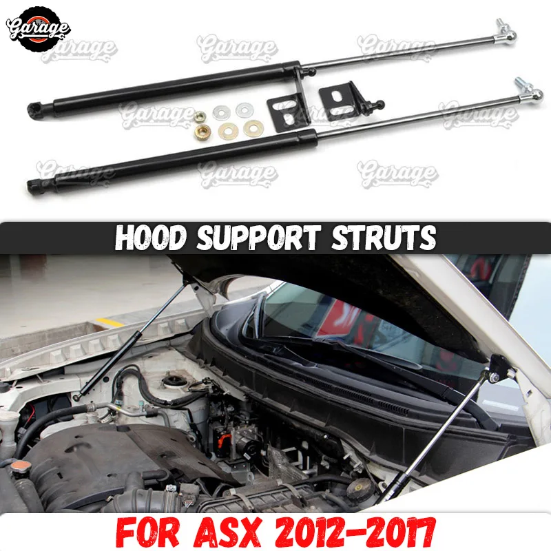 Стойки амортизатора капота для Mitsubishi ASX 2012- нержавеющая сталь молдинг 1 комплект/2 шт украшение автомобиля стиль