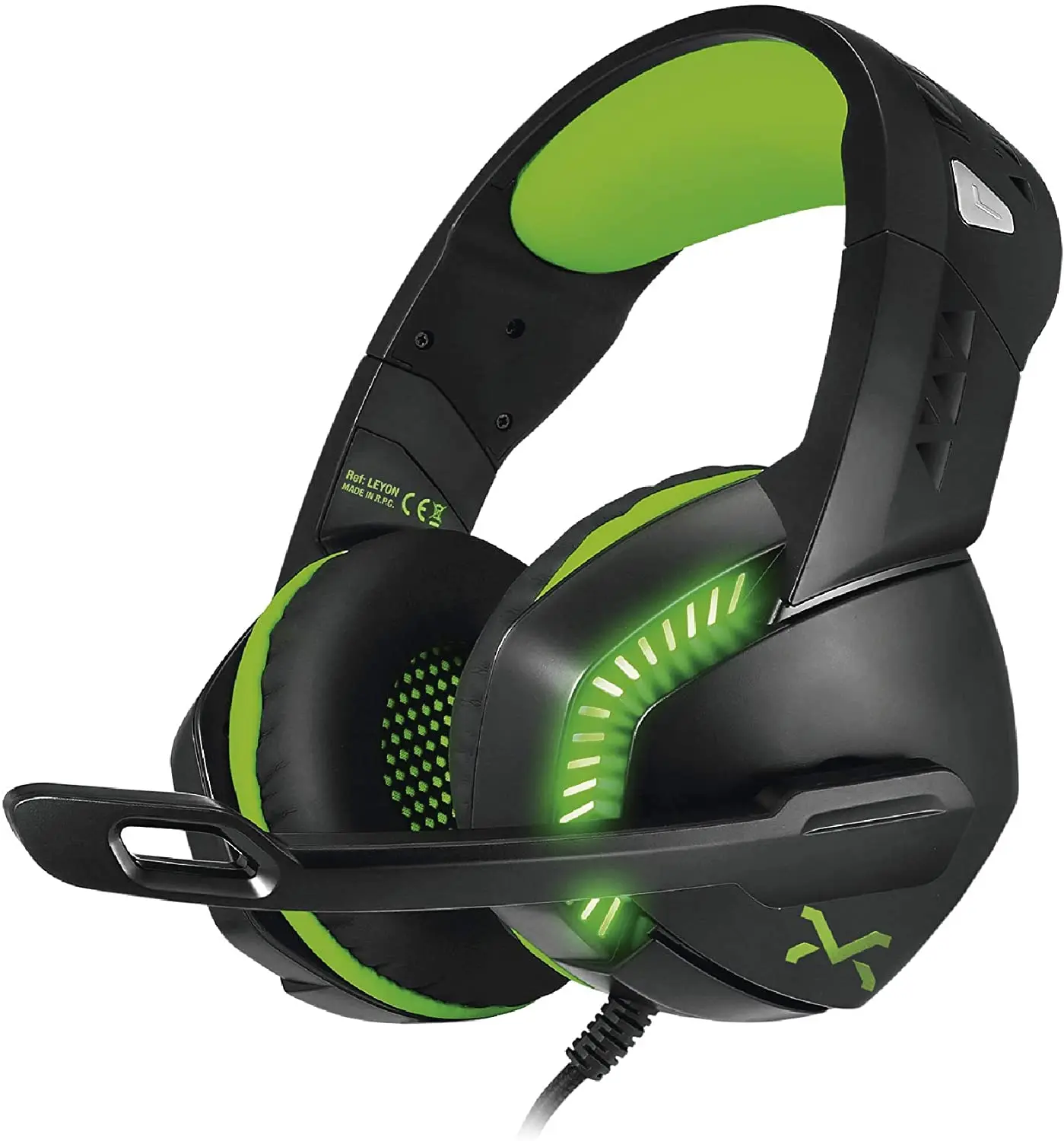 Droxio Leyon Gaming Cuffia Microfono Controllo Volume Led Pc Ps4 Xbox Un Computer Portatile Tablet