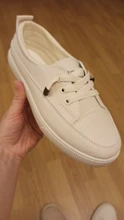 Shoes Female Loafers Vulcanize Walking-Sneakers Slip-On Low-Platform Flat White Pu
