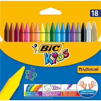 

SERESSTORE Bic Kids Plastidecor Erasable Hand Pollute Pastel Paint 18 and 24 Colors