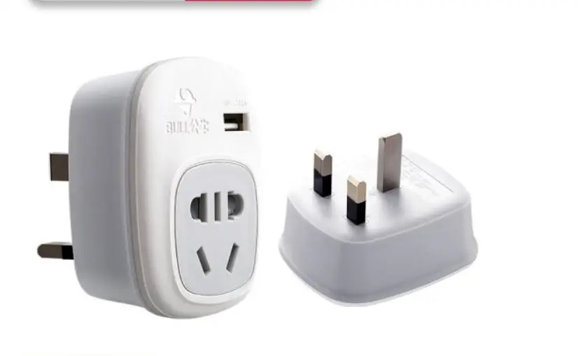 BULL GN-L01E Britain china travel Converter socket converter plug England Power AC Adapter Plug with USB travel power adapter charger uk plug white