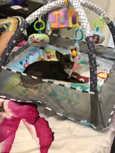 Manta de juego para gatear para bebés, estera multifunción para gatear con valla, juguetes de iluminación, 0-18