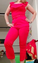 Mono con volantes para mujer, ropa para discoteca, traje de sport para fiesta, pantalones largos, trajes elegantes para mujer 2020