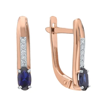 

Gold earrings with diamonds sunlight sample 585