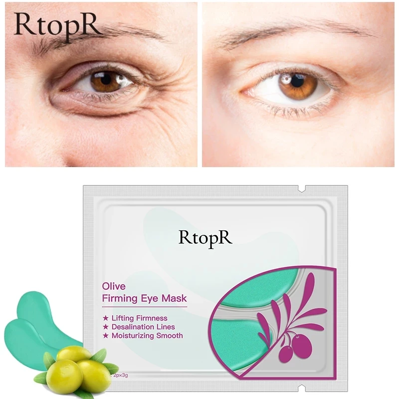 10pcs=5pack Olive Collagen Eye Mask Face Skin Care Firming Ageless Anti Aging Eye Bag Dark Circles Puffiness Care