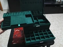 WE New-estuche de 3 capas con broche verde para mujer, organizador de joyería, anillo grande, collar, soporte de maquillaje, caja de joyería de terciopelo con cerradura