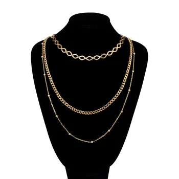 

Necklace jewelery chain (jewelery alloy, golden) 55561