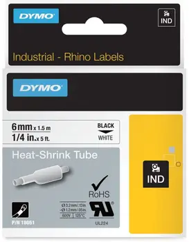 

Labels-термоусадочные rhino tubes, 6mm x 1.5 m White