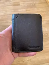 ManBang-cartera de piel auténtica para hombre, Mini tarjetero pequeño, Retro, de bolsillo, alta calidad, 2020