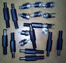 Fuente de alimentación de 5,5mm x 2,1mm, 5,5x2,1 CC, Conector de clavija + adaptador de Terminal de montaje de Panel de Metal hembra, enchufe, conectores DC