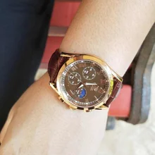 Relojes de lujo de cuarzo de los hombres relojes correa de cuero impermeable 30M de los hombres de moda gratis reloj con envío para hombres reloj con encendedor