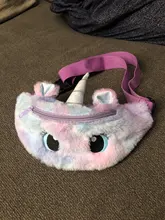 Riñonera con diseño de unicornio para mujer, Cangurera de felpa con diseño de dibujos animados, para teléfono bolso de viaje, monedero, 2021