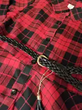 Girl Dress Fashion Plaid Shirt Dress For Girls Single-breasted Kids Party Dress With