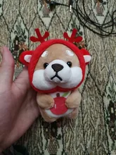 Nuevo estilo lindo Shiba Inu llavero peluche colgante pequeño chico de peluche juguetes de peluche animales de Navidad cumpleaños regalo