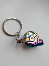 Llavero giratorio de turbina creativa, accesorio de Metal con modificación de coche, anillo automático, 1 Uds.