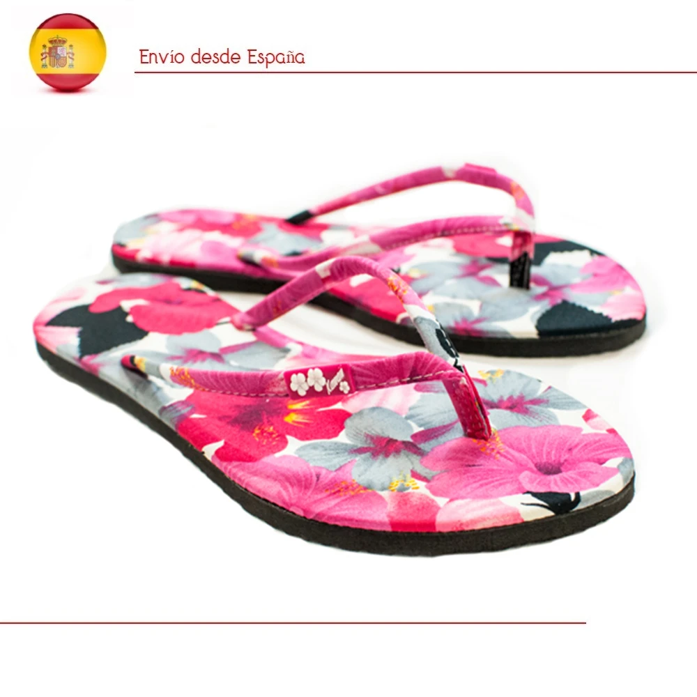 Kawaii Chanclas mujer Mod Barceloneta Suela de Goma EVA 100% Base Antideslizante estampado floral ideal playa piscina . Envíos desde España|Sandalias de mujer| - AliExpress