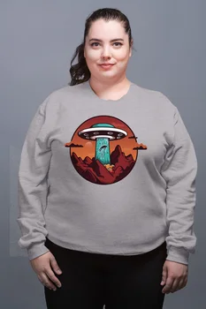 

Angemiel Wear Human Spirit Attracting Ufo Gray Female Sweatshirt