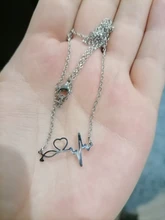 Estetoscopio corazón collar de oro de las mujeres de corazón de amor de acero inoxidable collares y colgantes médico enfermera regalos de amante