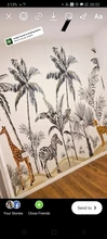 3D Wallpaper Mural Animals Nordic Tropical-Plants Custom Hand-Painted Large