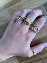 Conjunto de anillos de oro rosa para mujer, joyería punk, vintage, venta indefinida, venta al por mayor, accesorios de Navidad 2020