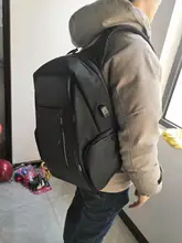 CEAVNI-Mochila impermeable con carga USB para hombre, bolsa de negocios informal Oxford para ordenador portátil de 15,6 pulgadas