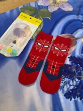 Disney-Calcetines de algodón deportivo para niños y niñas, medias divertidas de dibujos animados de superhéroes, Spiderman, Cosplay, Invierno