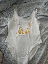 Traje de baño de una pieza para fiesta nupcial, bañador con mensaje bride tribe con estampados en la parte delantera y trasera, ropa de playa
