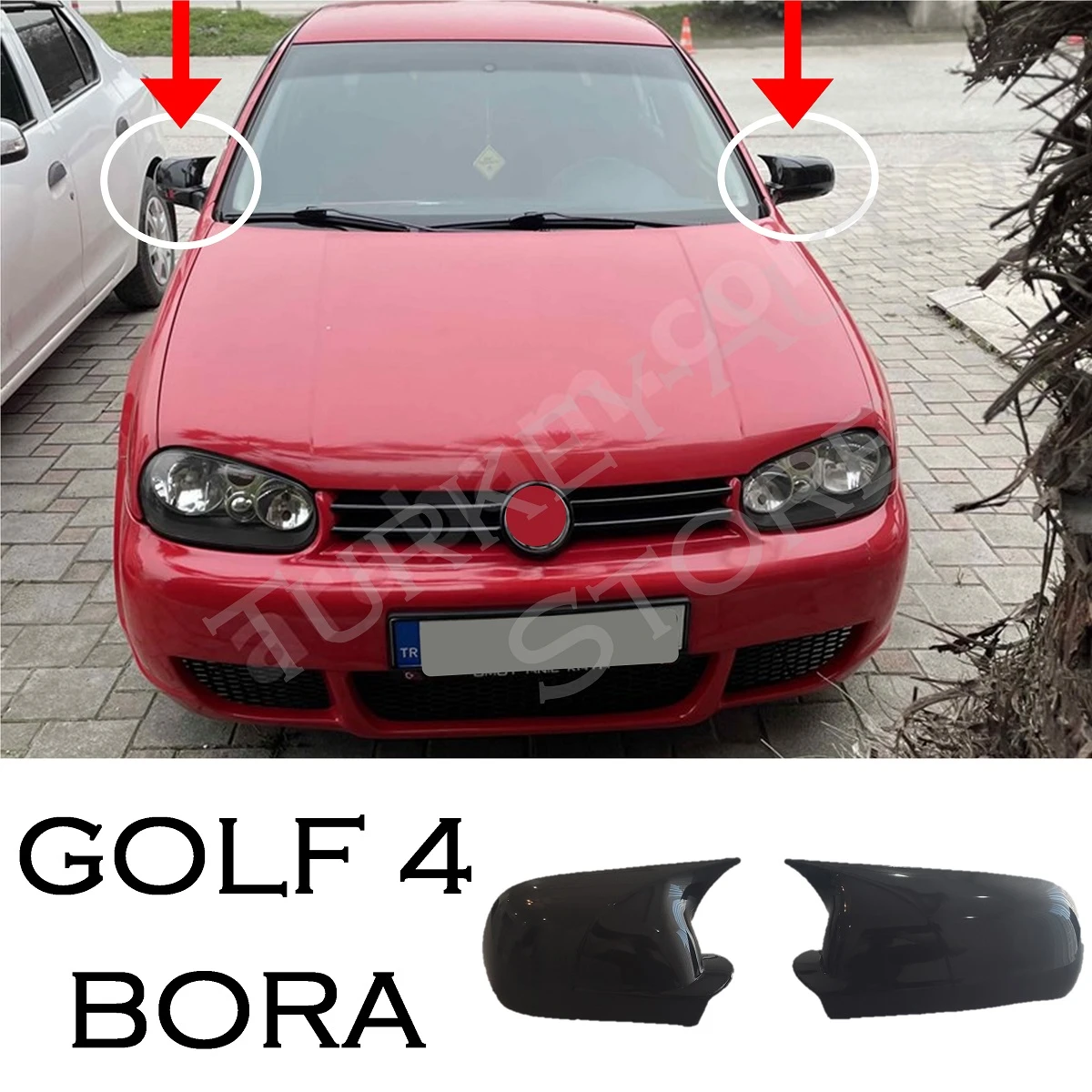 Cubierta de espejo lateral para Golf 4 Bora A4 MK4 VW 1999 2006 GTI R32 accesorios de coche brillante Piano negro Tuning Auto Sport Side Lip| | - AliExpress