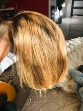 Pelucas de cabello humano con encaje Frontal para mujer, 1B/27 Bob corto, 180%, brasileño, 13x4, ombré, Bob, Remy, 4x4, cierre de encaje