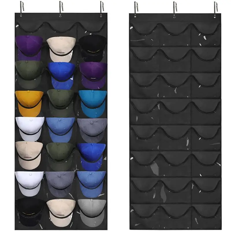7/14 Grid Wall Hanging Hat Storage Bag Baseball Hat Rack Closet Cap  Organizer US
