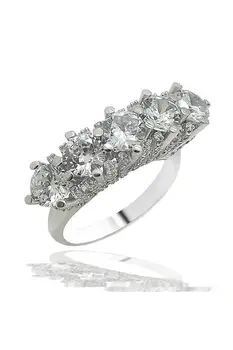 

Silver Diamond Model Dibs Ring