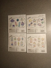 Pegatinas de decoración para diario, botellas de deseos, estampado dorado, 1 paquete (48 Uds.)