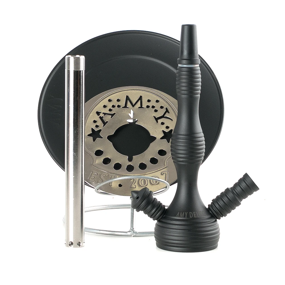 Кальян AMY DELUXE 470 SMALL RIPS модель PSMBK-BKполный комплект. Высота 50 см