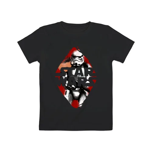 Черный Детская футболка хлопок «Stormtrooper-officer» для мальчиков и девочек, Легкая футболка из хлопка с рисунком - Цвет: Черный