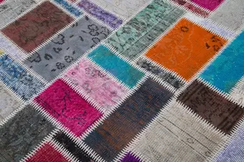 

175x245 Cm Multicolor Handmade Modern Patchwork Rug-6x8 Ft