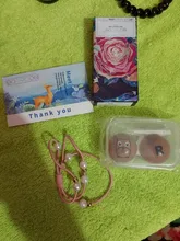 MOONZI verde anual lente de contacto de lentes de contacto para los ojos pequeña hermosa alumno 2 unids/par grado de miopía receta