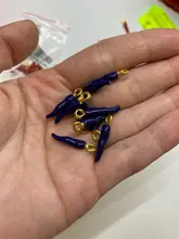 Doreen Box abalorios en forma de Chile esmalte colgantes de aleación de Zinc colgantes chapados en oro de la joyería DIY 20mm x 4mm 10 Uds