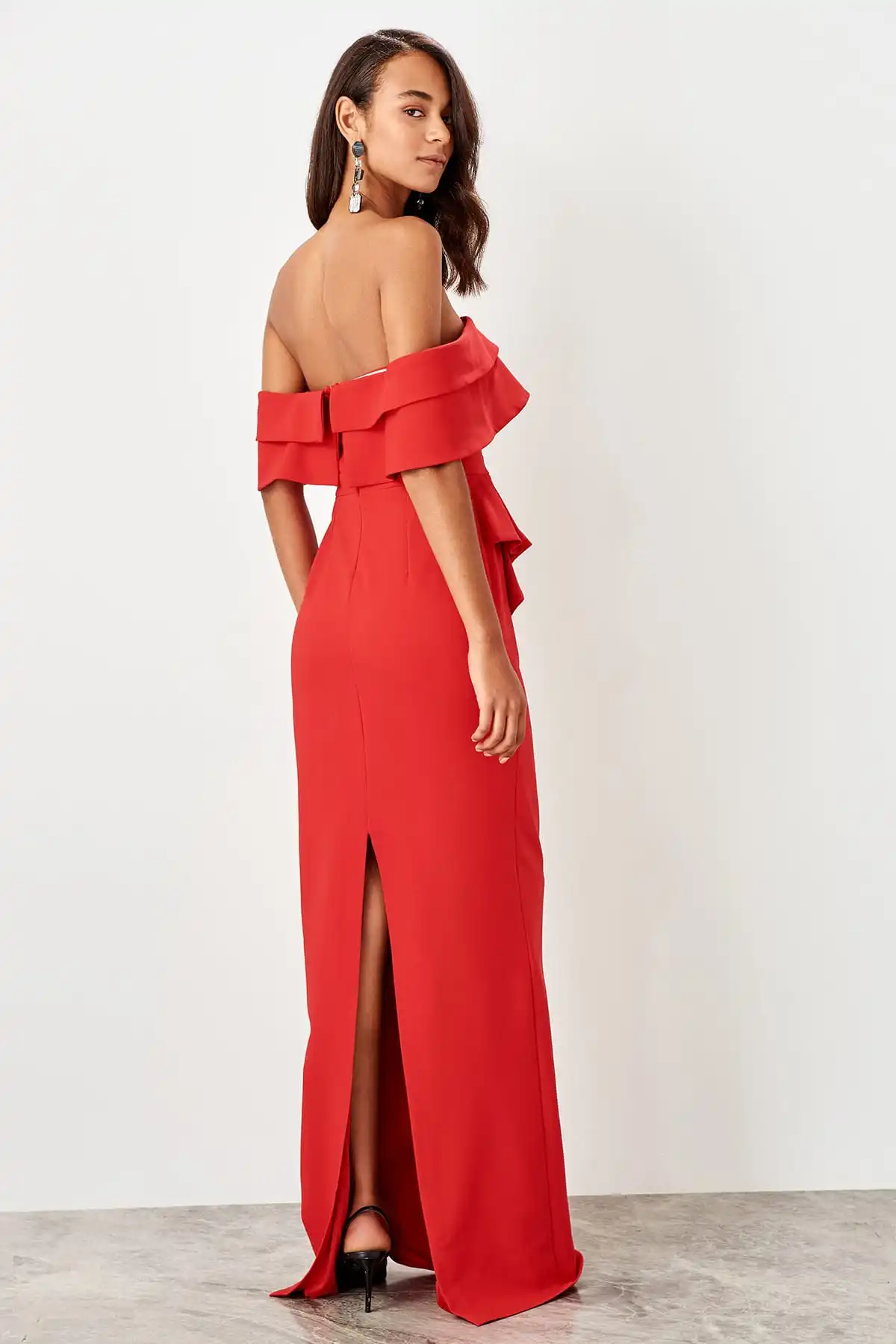 Trendyol маховик детальное вечернее платье TPRSS19BB0495|Вечерние платья| |