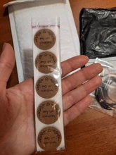 Pegatinas de papel Kraft Natural hechas a mano para embalaje, sello de Gracias pegatina, papelería, 500 Uds.