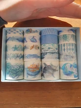 20 Pcs conjunto de cintas Washi pegatinas con diseño del océano Scrapbooking Retro protectora lavado cintas flor Washitape Fita Adesiva Adhesiva Decorativa