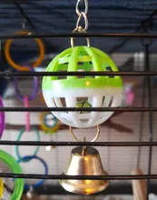 Parrot-Toys Pet-Supplies Hanging-Swing Parakeet Bell-Ball Chew Cockati Climb Cute Bite