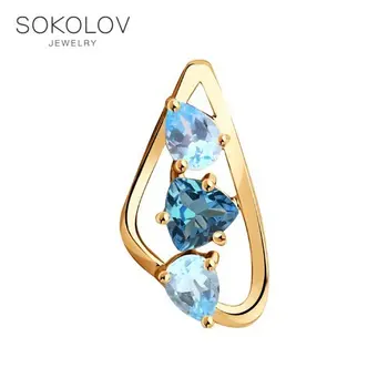 

Sokolov pendant in Gold with Topaz, fashion jewelry, gold, 585, women's male, pendants for neck women