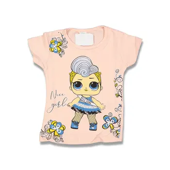 

Nice Girl Girl Printed Salmon Tshirt