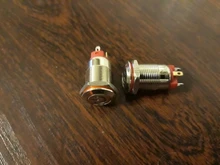 Botón de bloqueo momentáneo, pulsador fijo de cabeza plana de 12mm, 3V, 5V, 9V, 12V, 24V, 220V, resistente al agua, LED, de metal