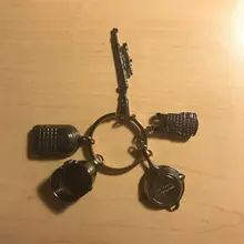 PUBG-Llavero Playerunknowns Battlegrounds, mochila, armadura, casco, Pan 98k, llavero con anilla, joyería del ejército